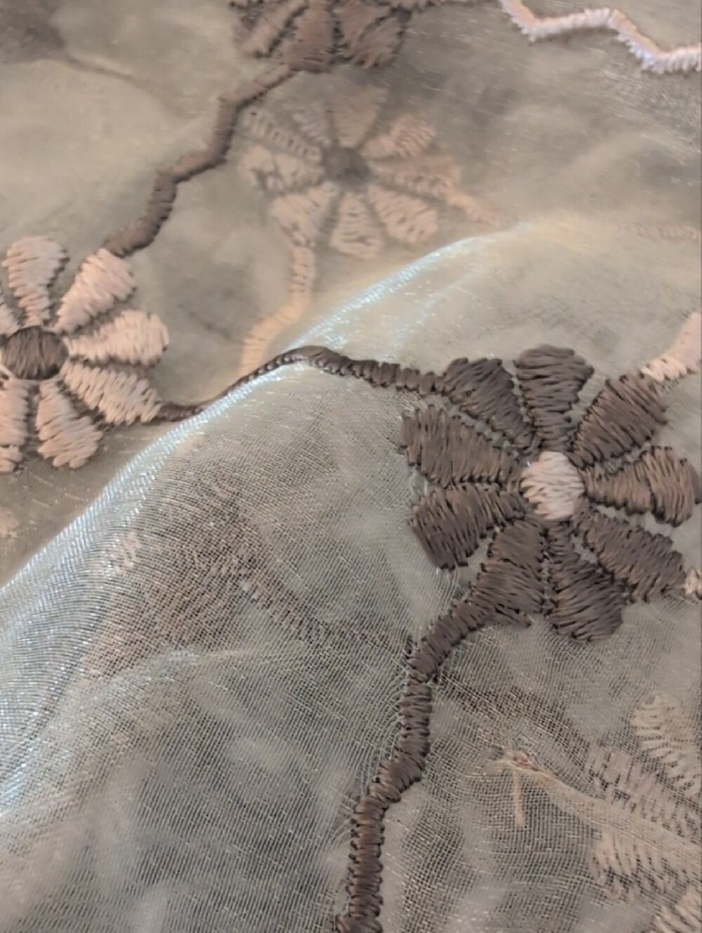 486 - Cristina Gavioli Sheer Embroidered Floral Blouse Italian Designer chic - Picture 6 of 8
